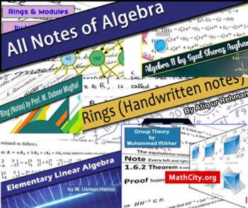 All the notes of algebra